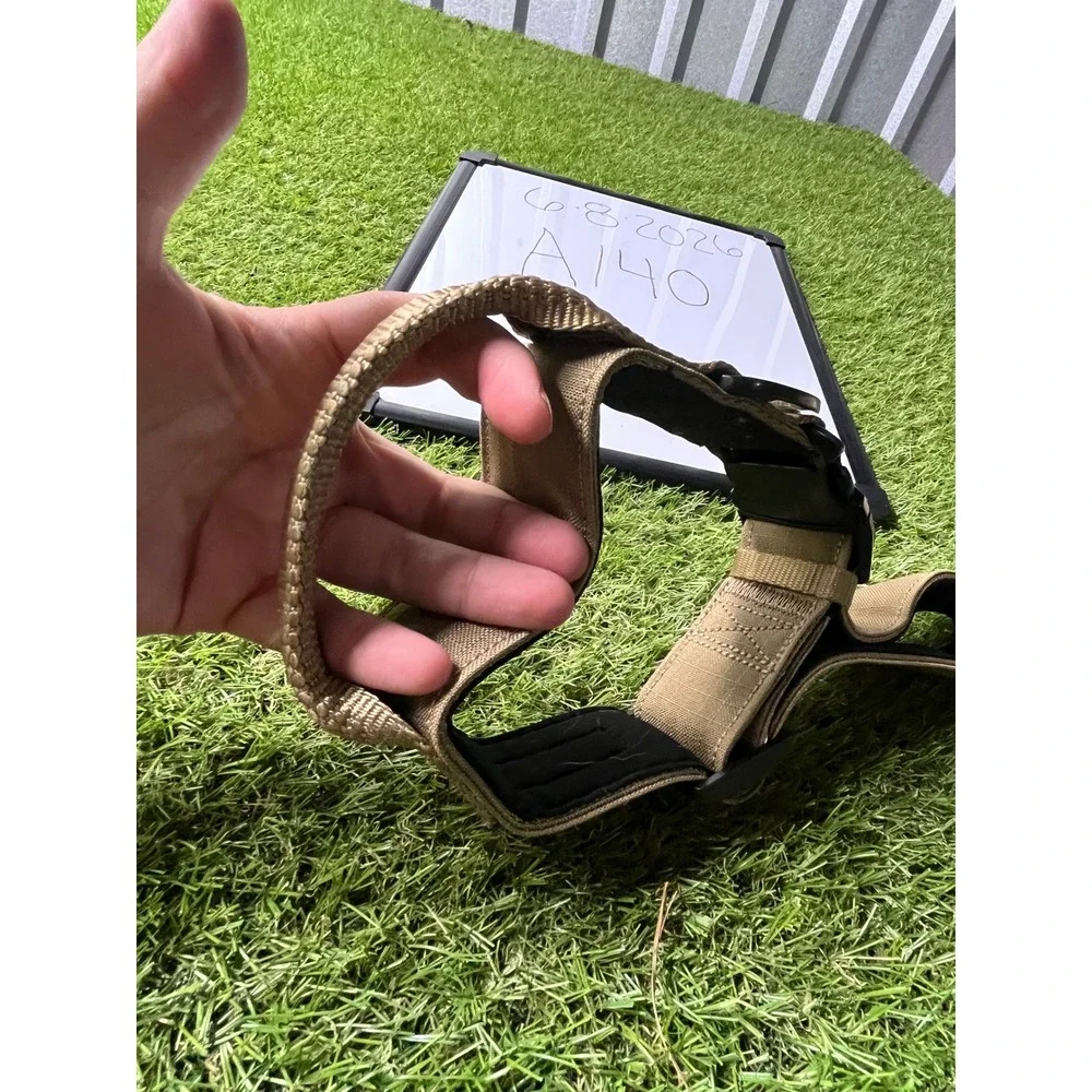 KONG Tan‎ Tactical Dog Collar with Handle Padded Heavy Duty XL Extra Large